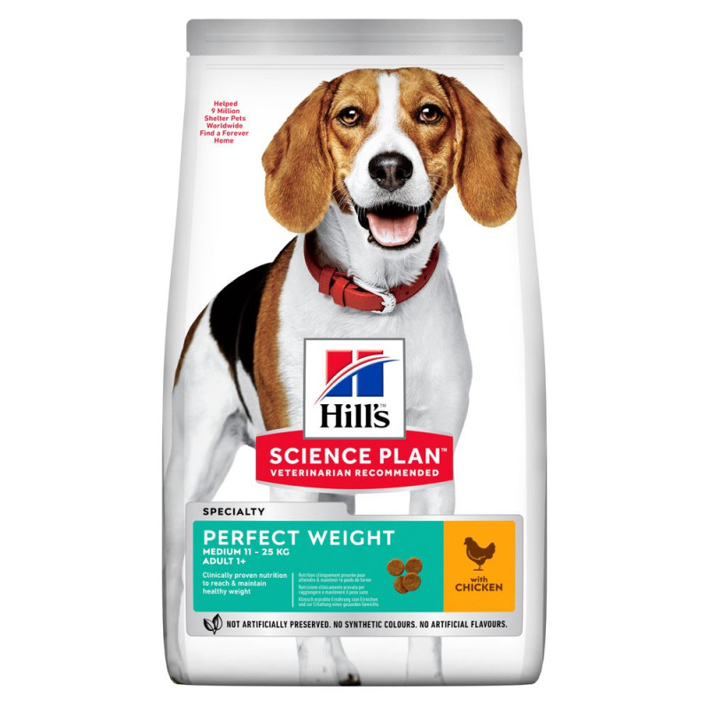Hill's SP Canine Adult Perfect Weight Medium сухой корм с курицей для поддержания веса у собак средних пород 2 кг