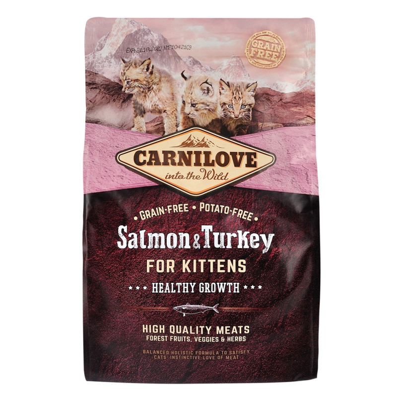 Carnilove Kitten Salmon & Turkey сухой корм с индейкой и лососем для котят, 2 кг
