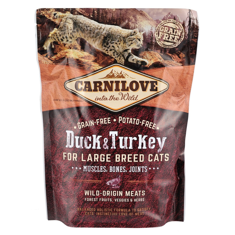 Carnilove Cat Duck & Turkey Large Breed сухой корм с уткой и индейкой для котов больших пород, 400 гр