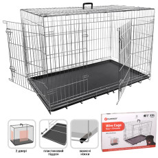 Flamingo Wire Cage Keo Silver клетка двухдверная для собак, 120 см х 76 см х 72 см