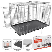 Flamingo Wire Cage Keo Silver клітина дводверна для собак, 109 см х 70 см х 76 см