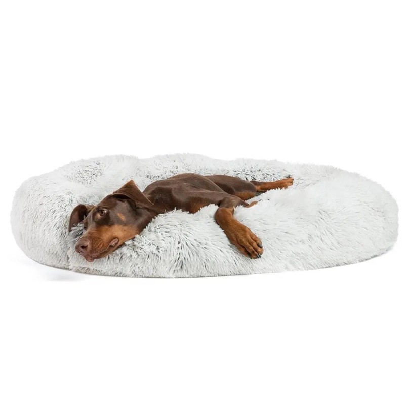 OutwardHound Best Friends Donut Shag лежак для собак и кошек, 91 х 91 см, морозный иней