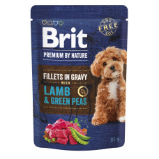 Brit Premium Fillets in Gravy Lamb & Green Peas вологий корм з ягнятком для собак малих порід, 85 гр