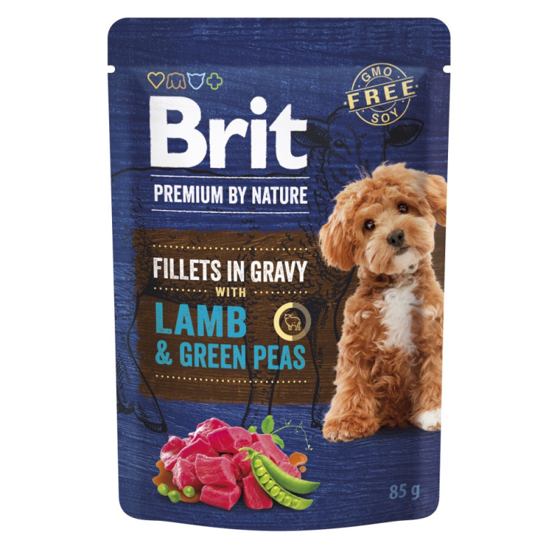 Brit Premium Fillets in Gravy Lamb & Green Peas вологий корм з ягнятком для собак малих порід, 85 гр