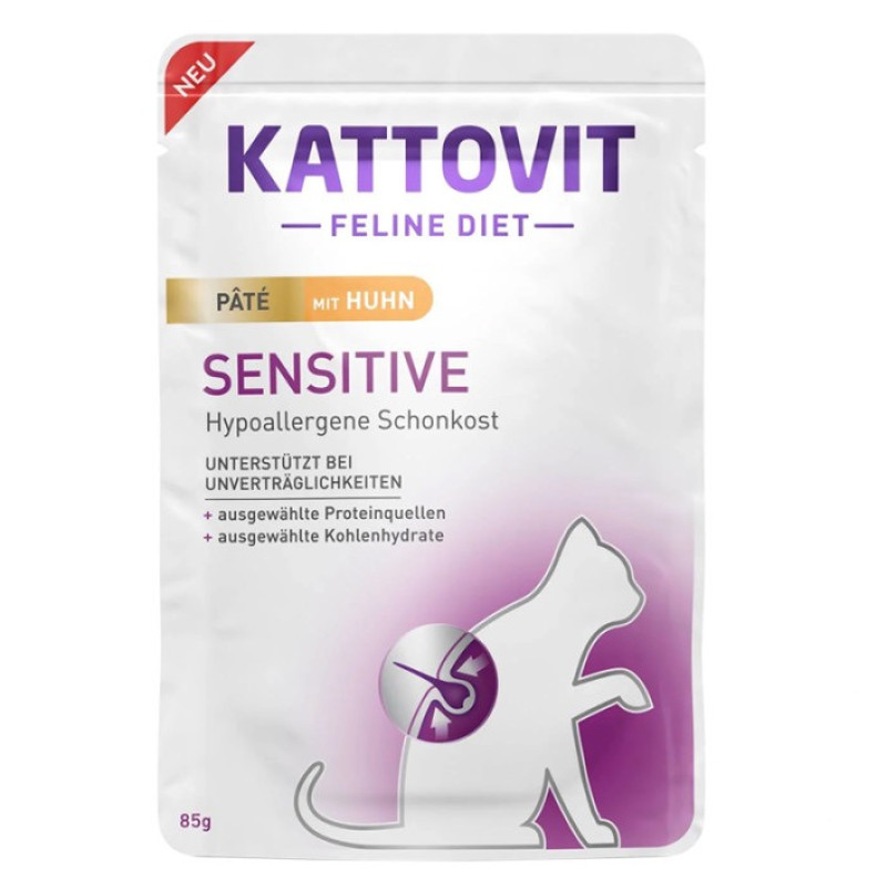 Kattovit Veterinary Sensitive Chicken Pate вологий корм для котів з харчовою алергією, 85 гр