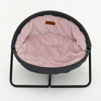 MISOKO&CO Pet bed round лежак складной для собак и кошек, 45x45x22 см, серый