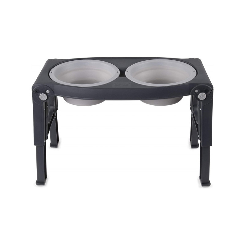 Dexas Adjustable Height Pet Feeder миска подвійна з регульованими ніжками, 2 шт х 960 мл, сіра