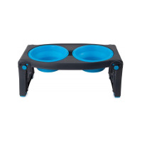 Dexas Adjustable Height Pet Feeder миска двойная с регулируемыми ножками, 2 шт х 960 мл, голубая