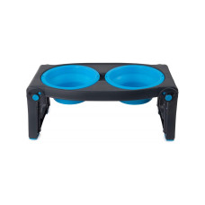 Dexas Adjustable Height Pet Feeder миска двойная с регулируемыми ножками, 2 шт х 960 мл, голубая