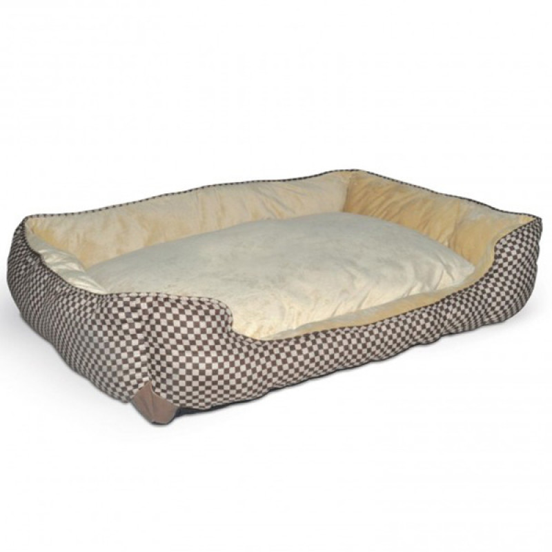 K&H Self-Warming Lounge Sleeper лежак самосогревающий для собак и кошек, 76 см х 61 см х 23 см, коричневый