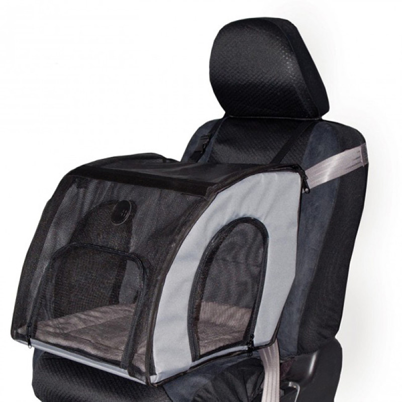 K&H Travel Safety сумка-перенос в автомобиль для собак и кошек, 43 см х 41 см х 38 см, серый