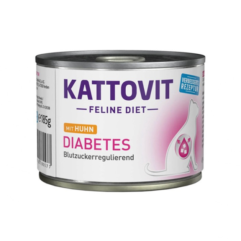 Kattovit Veterinary Diabetes влажный корм для котов с сахарным диабетом, 185 гр