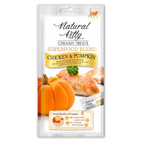 Natural Kitty Creamy Treats Chicken & Pumpkin рідкі ласощі для котів з куркою, 4 шт х 12 гр