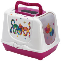 Moderna Trendy Cat туалет закрытый для кошек, 50 см х 39 см х 37 см, розовый