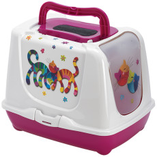Moderna Trendy Cat туалет закрытый для кошек, 50 см х 39 см х 37 см, розовый
