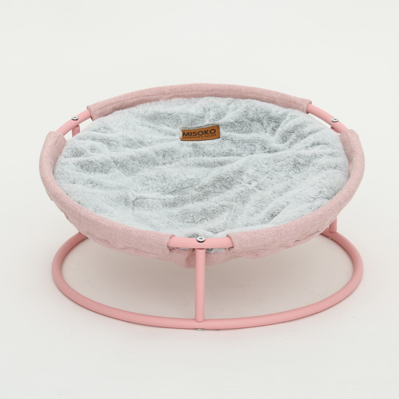 MISOKO&CO Pet bed round лежак складной для собак и кошек, 45x45x22 см, розовый