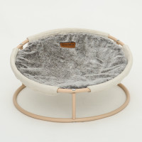 MISOKO&CO Pet bed round лежак складной для собак и кошек, 45x45x22 см, коричневый