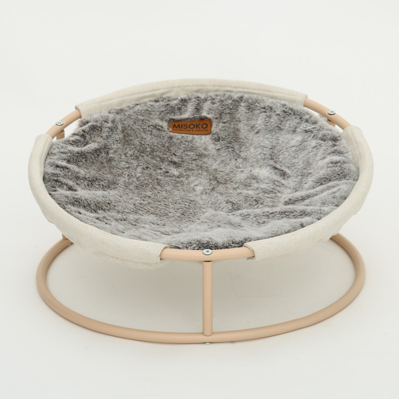 MISOKO&CO Pet bed round лежак складной для собак и кошек, 45x45x22 см, коричневый