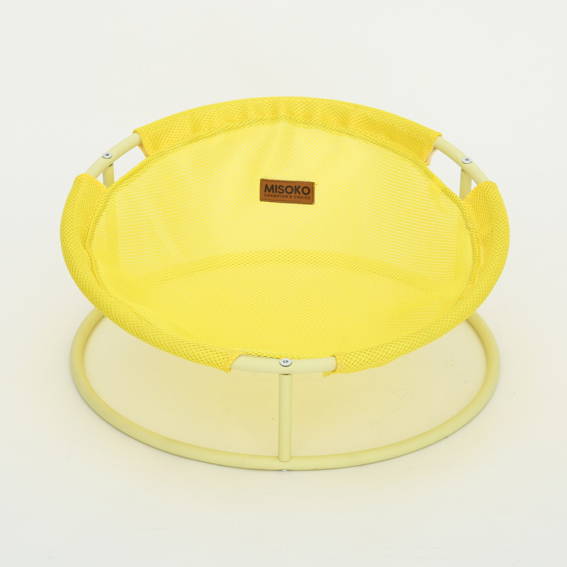 MISOKO&CO Pet bed round лежак складаний для собак та котів, 45x45x22 см, жовтий