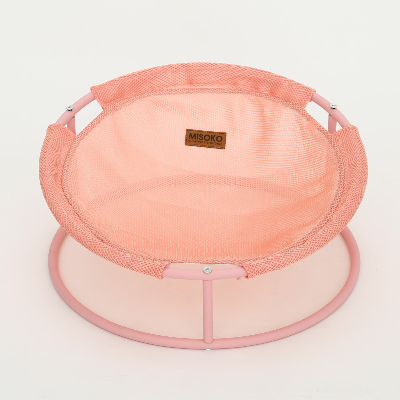 MISOKO&CO Pet bed round лежак складной для собак и кошек, 45x45x22 см, розовый