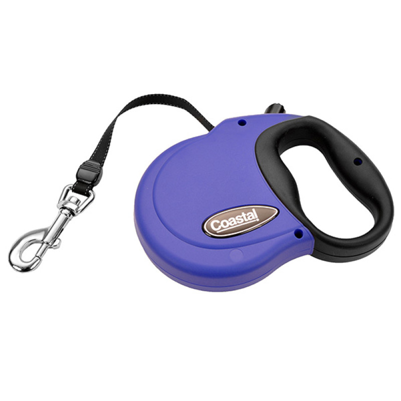 Coastal Power Walker Retractable Leash до 29 кг рулетка для собак, стрічка 4.8 м, синя