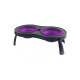 Dexas Double Elevated Feeder миска двойная на складной подставке, 2 шт х 600 мл, фиолетовый - фото 1