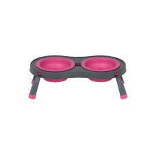 Dexas Double Elevated Feeder миска двойная на складной подставке, 2 шт х 600 мл, розовый