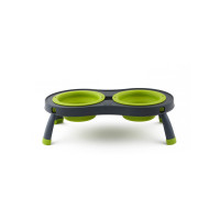 Dexas Double Elevated Feeder миска двойная на складной подставке, 2 шт х 600 мл, зеленый