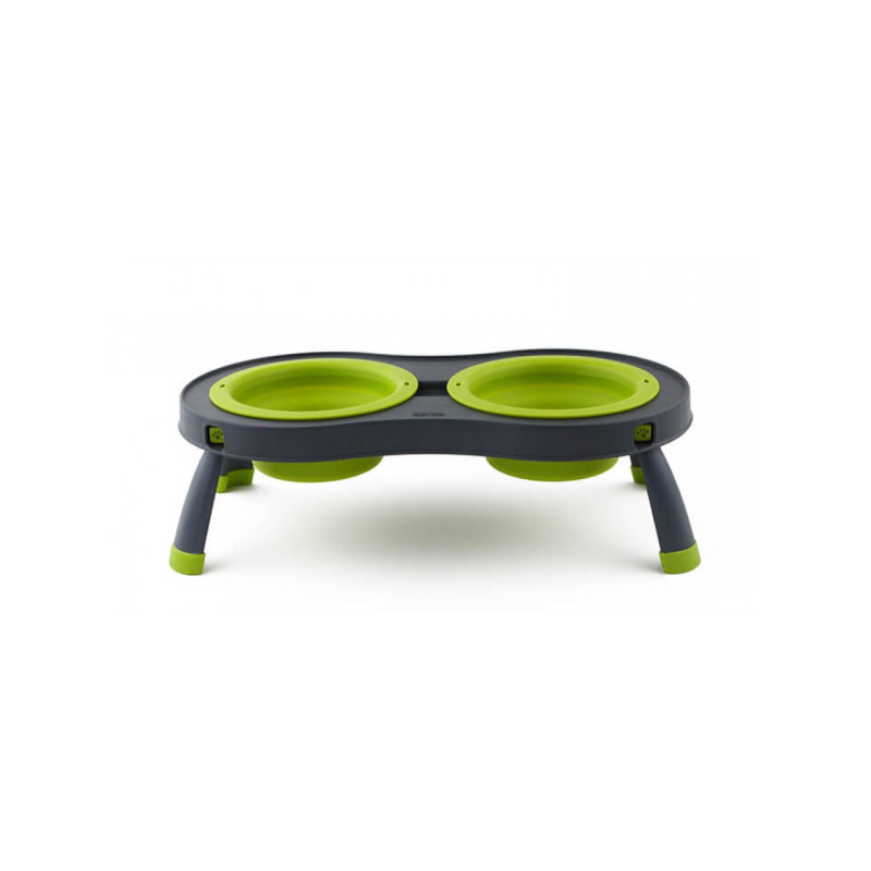 Dexas Double Elevated Feeder миска двойная на складной подставке, 2 шт х 600 мл, зеленый