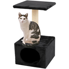 Flamingo Sassiere кігтеточка з будиночком для котів, 54.5 см х 30 см х 30 см, чорний