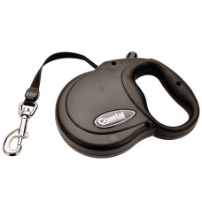 Coastal Power Walker Retractable Leash до 14.5 кг рулетка для собак, стрічка 4.8 м, чорна
