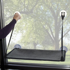K&H Ez Mount Window Kitty Sill лежак на окно для кошек, 58.5 х 30.5 см, серый