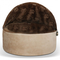 K&H Kitty Hooded домик-лежак для кошек самосогревающий, 40.5 см х 40.5 см х 32 см, коричневый