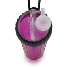 Dexas Snack Duo With Companion Cup пляшка для собак дорожня подвійна для корму та води, 720 мл, пурпурна