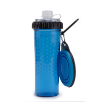 Dexas Snack Duo With Companion Cup бутылка для собак дорожная двойная для корма и воды, 720 мл, голубая