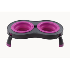 Dexas Double Elevated Feeder миска двойная на складной подставке, 2 шт х 240 мл, пурпурная