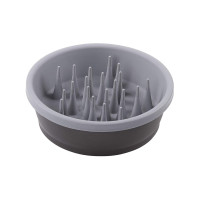 Dexas Slow Feeder Dog Bowl миска для медленного кормления для собак, 1.44 л, серая