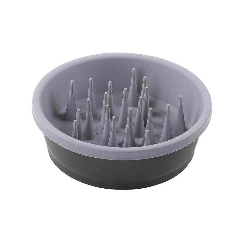 Dexas Slow Feeder Dog Bowl миска для медленного кормления для собак, 1.44 л, серая