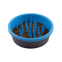 Dexas Slow Feeder Dog Bowl миска для медленного кормления для собак, 1.44 л, синий