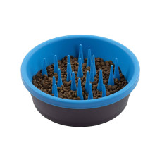 Dexas Slow Feeder Dog Bowl миска для повільного годування для собак, 1.44 л, блакитний
