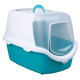 Trixie Vico Open Top туалет для котів закритий, 40х40х56 см, бірюзовий з прозорою кришкою - фото 1