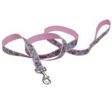 Coastal Lazer Brite Reflective Leash светоотражающий поводок для собак, 1.8 м х 2.5 см, розовые сердца