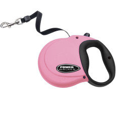 Coastal Power Walker Retractable Leash до 7.3 кг рулетка для собак, стрічка 3.6 м, рожева