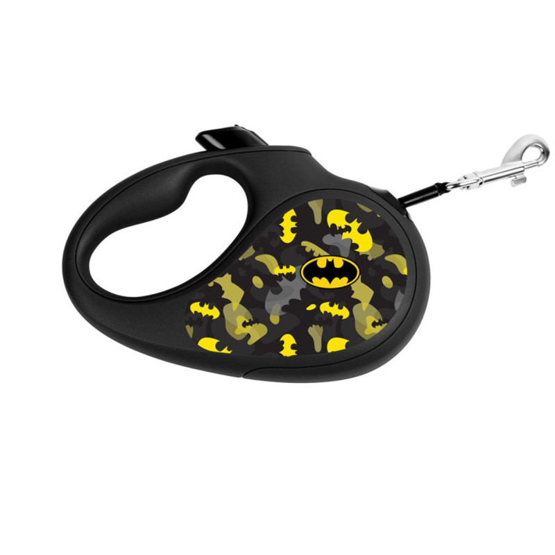 Waudog R-Leash L рулетка для собак з малюнком "Бетмен Візерунок", стрічка, 5 м
