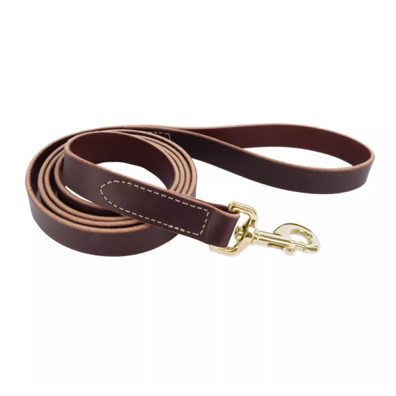 Coastal Circle-T Dog Leash поводок кожаный для собак, 1.8 м х 2 см, коричневый