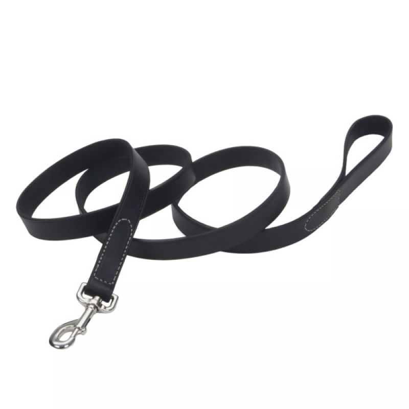 Coastal Circle-T Dog Leash поводок кожаный для собак, 1.2 м х 2.5 см, черный