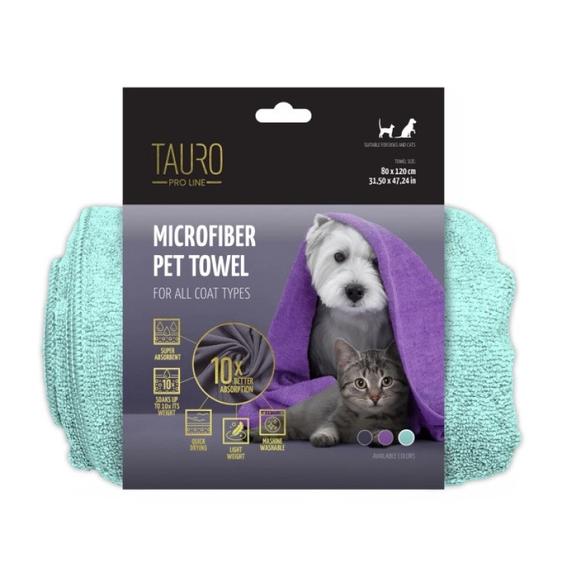 Tauro Pro Line полотенце для собак и котов, 120 х 80 см, зеленый