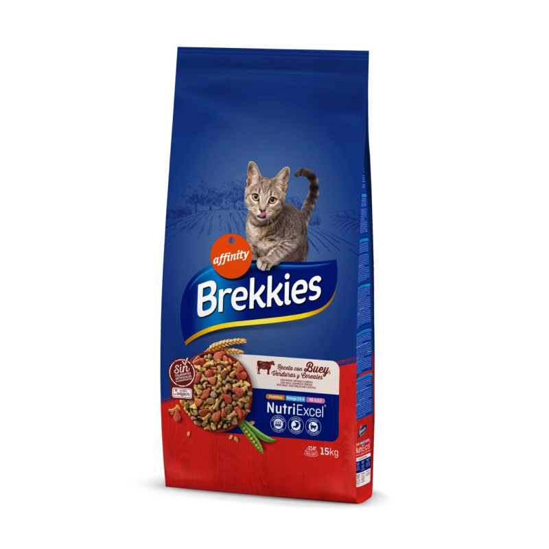 Brekkies Cat Beef сухий корм із яловичиною для котів, 15 кг