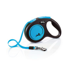 Flexi Neon M рулетка для собак, лента 5 м, синий