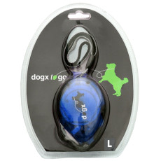 Flamingo Dogx2GO Belt Glassy L рулетка для собак до 35 кг, лента 2 м, синяя